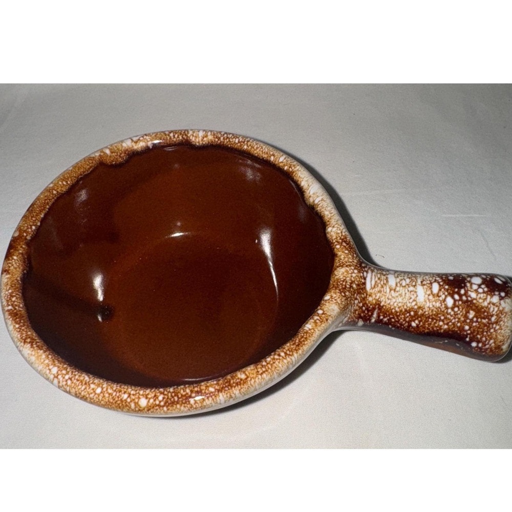 Vintage Hull Brown Drip Ovenproof Pottery Bowl Made In USA Oven Proof Brown